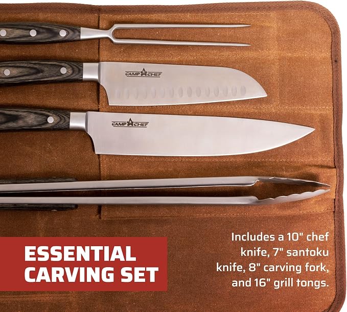 Camp Chef Deluxe 4 Piece Carving Knife Set, Multi