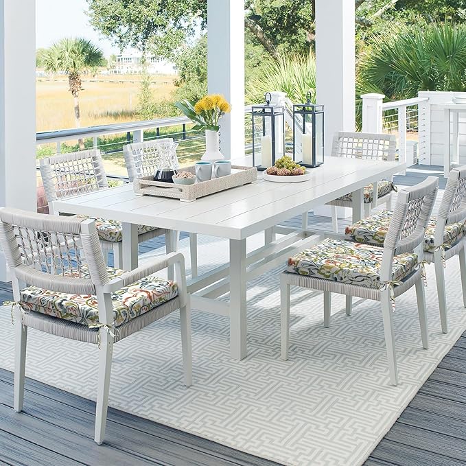DYTXIII Set of 4 Outdoor Chair Cushions, Water Resistant 18.5"x16"x2" Square Seat Cushion for Patio Dining Chairs, High-Density Replacement Pads for Indoor Outdoor Furniture - Paisley Botanical