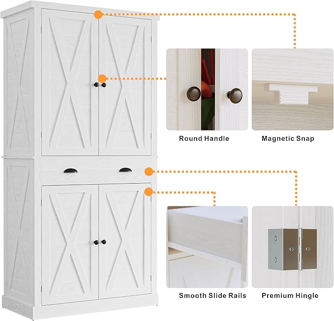 IRONCK Storage Cabinet with Drawers and Doors for Living Room and Entryway | Open Shelves, Adjustable shelves, Organized essentials