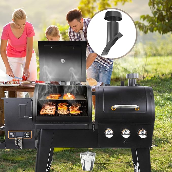 Grill Smoke Stack for Pit Boss PB1230 Series Smoker Chimney Replacement Wood Pellet Smoking Grill Part for Pit Boss PB1230SP