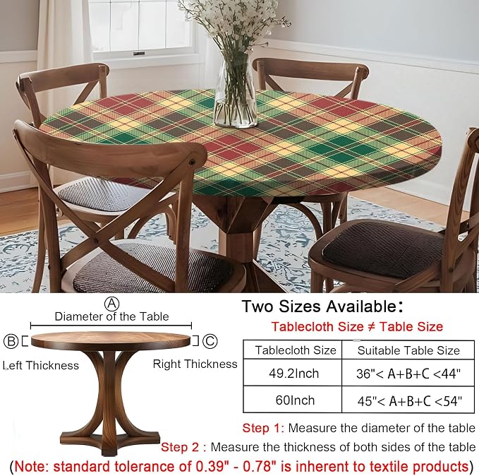 opstellen Fitted Round Tablecloth Waterproof Table Cloth Vinyl Indoor Outdoor Aesthetic Circle Cover for 36-44" Tables Dining Kitchen Studio Apartment Party Gear Gifts Summer Fall Patio Essentials