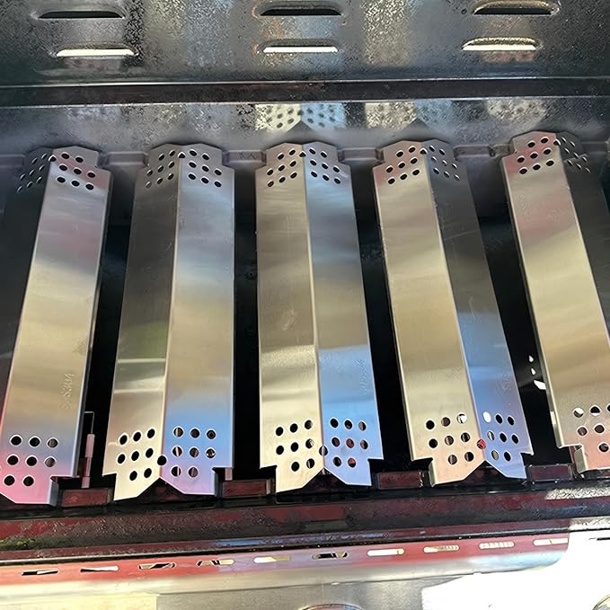 Grill Heat Plate Replacement Parts for Nexgrill 5 Burner 720-0888, 720-0888N, 720-0830H, Stainless Steel Grill Heat Tents, Flame Tamers for Nexgrill Replacement Parts, 5-Burner