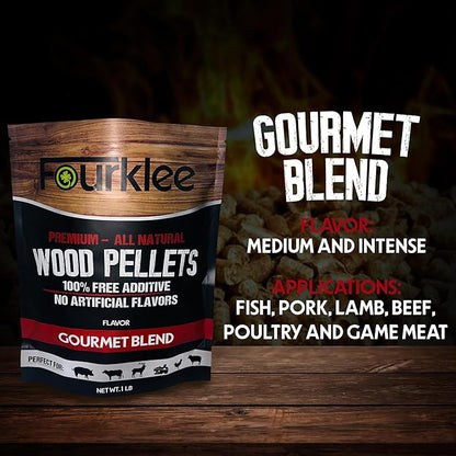 Pellets for Smoker Grill - Wood Pellets for Smoker - Smoker Pellets - Grill Pellets - Wood Pellets - pellets -6Pack 1Lb Each.