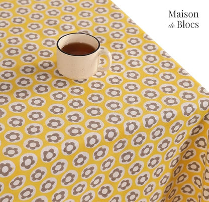 100% Cotton Hand Block Printed, Tablecloth for Kitchen, Dining, Table Cover for Parties, Chritmas, Weddings, Barbecues and Summer picnics Table Cloth