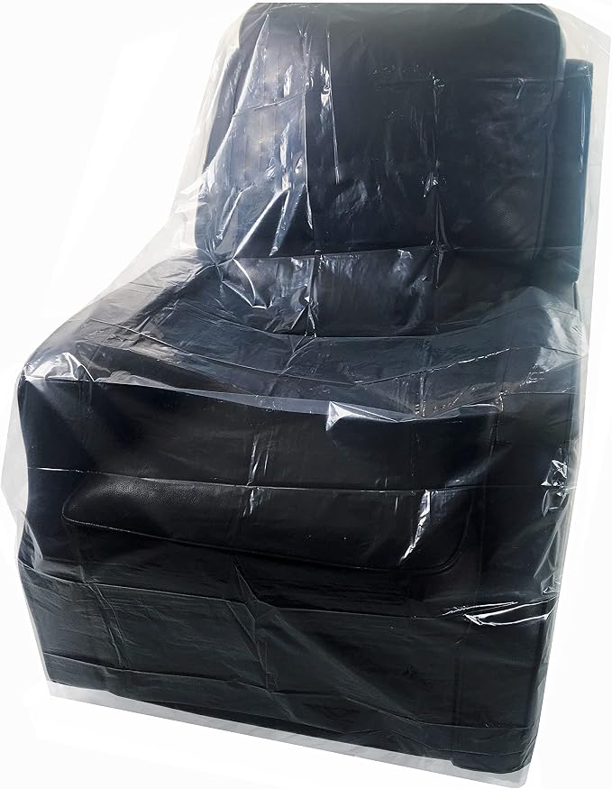 Uboxes (72x46) Chair Covers 2 MIL Heavy Duty Polyethylene to Protect Items from Dust Dirt and Spills, Clear, Set of 2