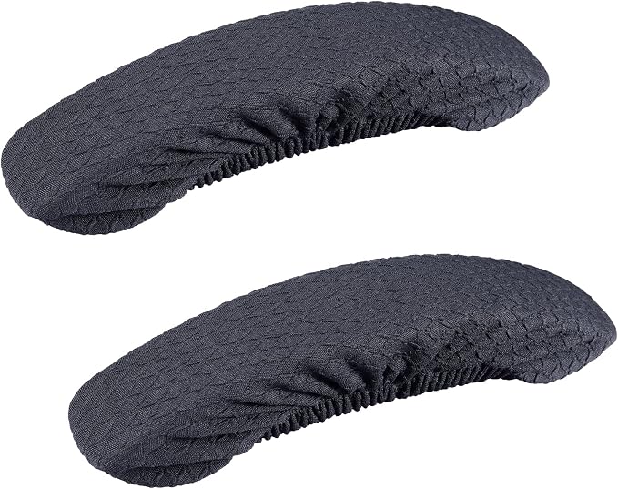 Smiry Office Computer Chair Armrest Covers, 2PCs Anti-dust Arm Rest Pad | Removable Washable Desk Chair Arm Pad Covers, Dark Grey