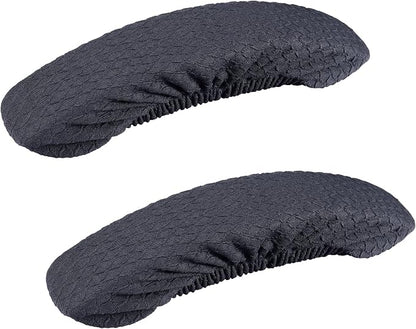 Smiry Office Computer Chair Armrest Covers, 2PCs Anti-dust Arm Rest Pad | Removable Washable Desk Chair Arm Pad Covers, Dark Grey