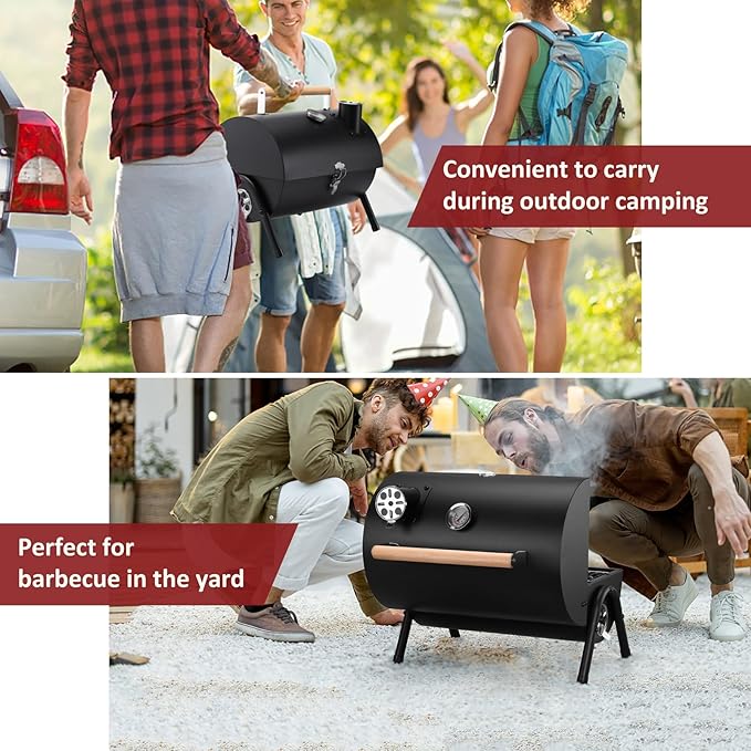 Portable Grill Charcoal with Charcoal Chimney Starter, Leonyo Small BBQ Charcoal Grill for Tabletop and BBQ Chimney Starter, Perfect for Charcoal Grill and BBQ, Sturdy and Easy to Use BBQ Grill Tool