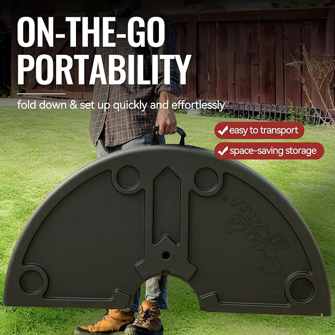 Creole Feast FT4804 Foldable Round Crawfish Table, Black | Foldable design for easy storage and transport | Round shape accommodates large groups | Sturdy construction for outdoor use