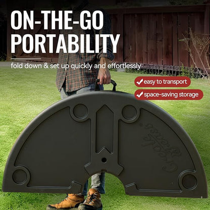 Creole Feast FT4804 Foldable Round Crawfish Table, Black | Foldable design for easy storage and transport | Round shape accommodates large groups | Sturdy construction for outdoor use