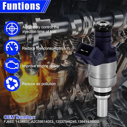6PCS Fuel Injectors FJ663 for BMW 330i 330Ci 330xi 3.0L 2001-2004 for X5 2001-2006 for 530i 2001-2005 Replacement 13641439800
