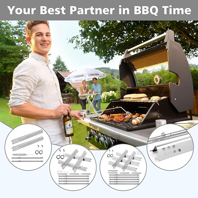 Grill Replacement Parts for Charbroil Performance 2 Burner Grill 463673519 463625217 463625219 463673517 463673017 463673617 463673019, 17.75" Burner Replacement Parts for Char-Broil Grill