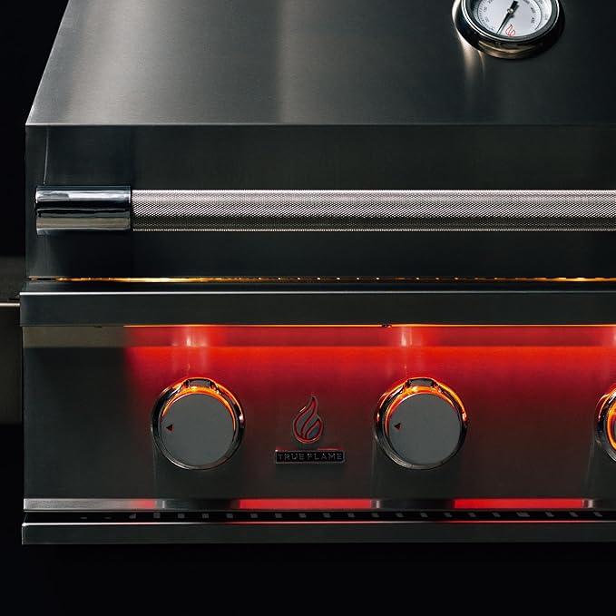 25-Inch 3 Burner Natural Gas Grill, 14,000 BTU Output, Stainless Steel Built-In Outdoor Grill with Grill Lights