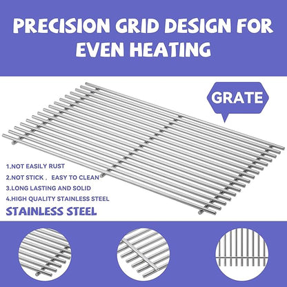 1 Pack 17.5In Stainless Steel Cooking Grill Grate for Weber Spirit I & II 300 Series Grills，Weber Spirit 700,Genesis Silver B & C, Genesis Gold B & C, Genesis Platinum B & C, Genesis 1000-3500, 7638