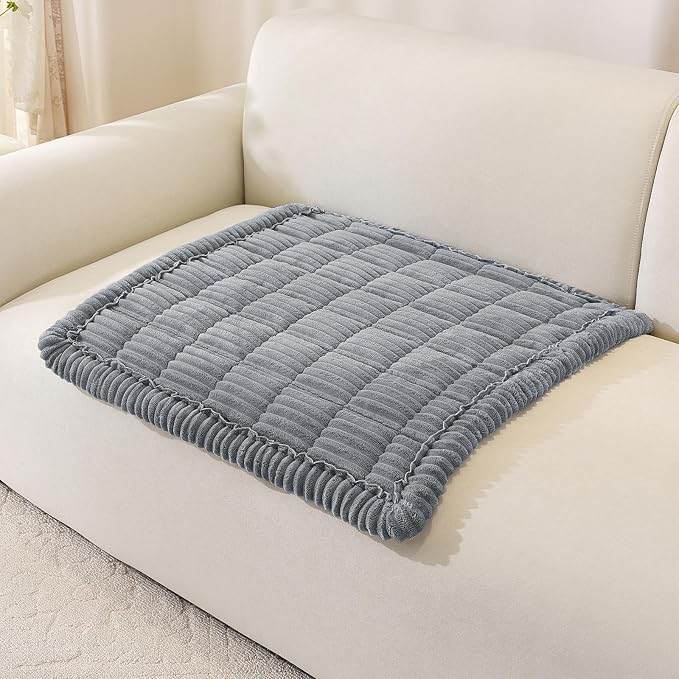 OstepDecor Couch Cover for Dogs, Washable Non Slip Sofa Cover for Pets | Soft Couch Covers for Sofa, Loveseat and Sectional, Furniture Protector Against Pet Hair & Dirt (27.6" x 27.6", Blue Grey)