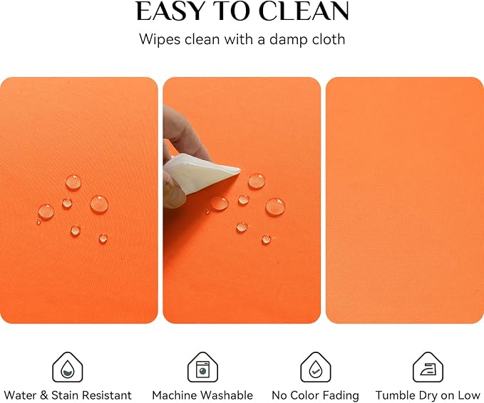 Softalker Square Tablecloth, Waterproof Table Cloths Wrinkle Free Fabric Washable Polyester Table Cover for Dining Tables Party Outdoor Camping Parties Buffet- 54 x 54 inch, Orange