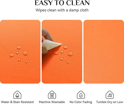 Softalker Square Tablecloth, Waterproof Table Cloths Wrinkle Free Fabric Washable Polyester Table Cover for Dining Tables Party Outdoor Camping Parties Buffet- 54 x 54 inch, Orange