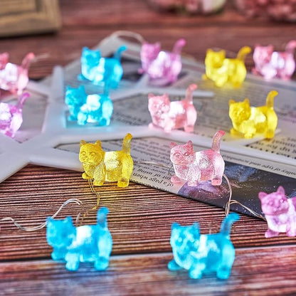 Bartlett Solar Garden Lights Outdoor Cute Cat Fairy Lights Solar Powered String Lights Outdoor Waterproof Kitty Decorative Lights 40LEDs Light 14ft Patio Décor Yard Fence Walkway Balcony Decoration