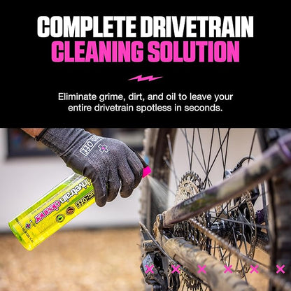 Muc-Off Bio Drivetrain Cleaner | Effective Biodegradable Bicycle Chain Cleaner and Degreaser Spray | Suitable for All Types of Bike