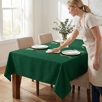 Fitable 6 Pack Tablecloths for Rectangle Table, 70 x 120 Inch, Hunter Green | Wrinkle & Stain Resistant, Washable Polyester Fabric Cloth Cover, For Wedding Party Banquet Formal Events Christmas