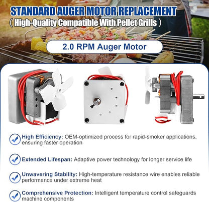 Traeger & Pit Boss Grill Replacement Parts Kit - Auger Motor, Hot Rod Igniter with Fuse, Induction Fan, Burn Pot with Screws, Compatible with Most Traeger & Pit Boss Pellet Grills