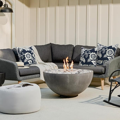 LVTXIII Outdoor/Indoor Throw Pillows, Decorative Patio Accent Pillows, Fluffy Water Repellent Garden Cushions for Home Patio Coach Sofa Use, 16×16 Inch, Pack of 2, Elegant Vines Navy