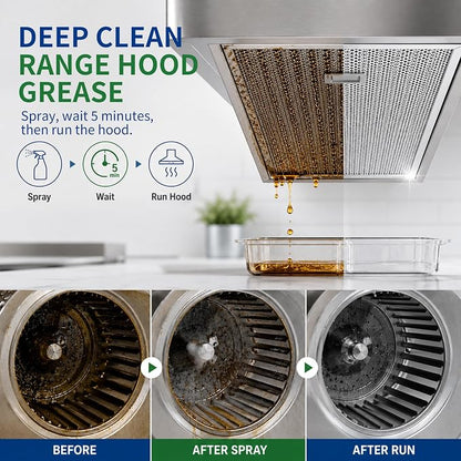 Kitchen All Purpose Cleaner and Degreaser, Oven and Stove Top Cleaner | Greasekiller Spray, 12.5oz for Kitchen Cleaner, Oil Stain Remover for Countertops, Ovens, Appliances, BBQ, Lemon,Ready to Use