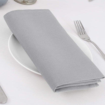 H.VERSAILTEX Cloth Napkins Set of 12 (18" X 18") Linen Textured Dinner Napkins Waterproof Extra Soft Thick Durable Reusable Napkins with Hemmed Edges for Dinners, Weddings and Everyday Use, Grey