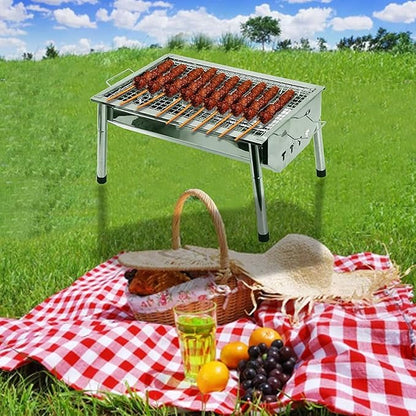 Portable Charcoal Grill Folding Barbecue Rack Wire Meshes Outdoor BBQ Grill for Camping, Picnic, Backyard Grilling - Compact Camping BBQ Grill & Outdoor Barbecue Grill,A-1