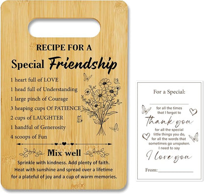 Friendship Gifts for Women, Ricepe Bamboo Cutting Board, Charcuterie Board for Kitchen Decor, Birthday Christmas Gift For Best Friends, Bestie, BFF -12