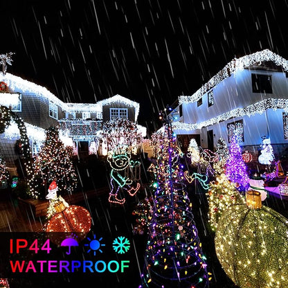 JMEXSUSS 250 LED White to Multicolor Christmas String Lights Indoor Outdoor Waterproof for Garden Patio Party Halloween Christmas Decorations