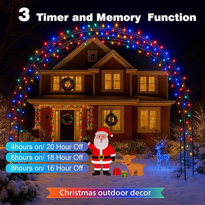 1000LED Outdoor Christmas Lights, 328FT String Lights Multicolor | IP44 waterproof,8 Modes,Remote control 3 Timers & Memory Function, Ideal Indoor & Outdoor Christmas Tree Holiday Decorations