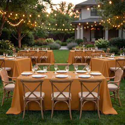 Fitable 6 Pack Bronze Tablecloths for Rectangle Tables, 90 x 132 Inch | Wrinkle & Stain Resistant, Washable Polyester Fabric, For Wedding Party Banquet Formal Events Fall Thanksgiving Harvest