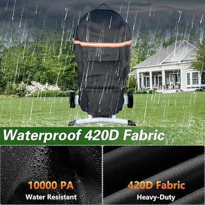 EVRBUL Electric Grill Cover Compatible with Char-Broil Patio Bistro, Waterproof Heavy Duty 420D Electric Grill Cover, Small BBQ Cover with Air Vent Windproof Straps 26" L x 24" W x 38" H