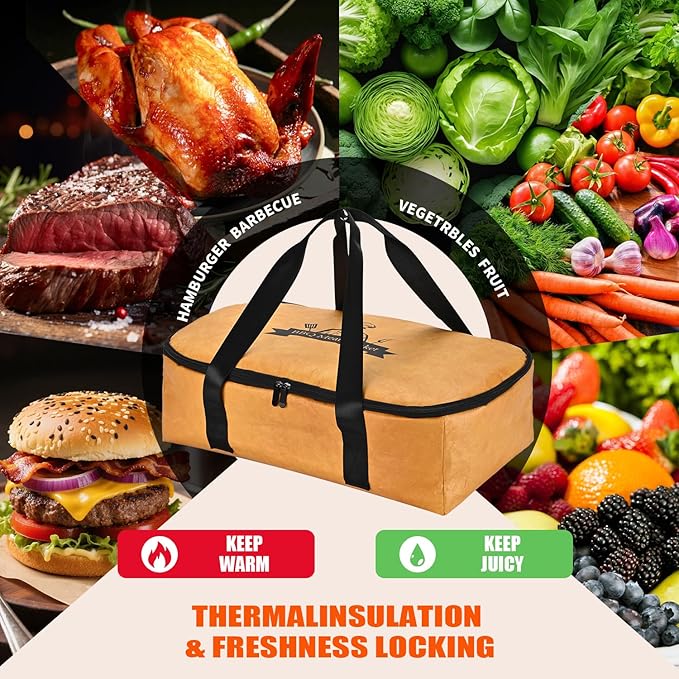 21" BBQ Blanket for Resting Meat,Leak-Proof Insulated Meat Resting Bag,Portable BBQ Resting Bag for Brisket/Beef/Pork Shoulder/Turkey,Barbecue Tool Gifts for Men (Tan)