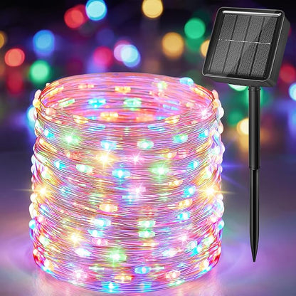 Solar String Lights for Outside, 33Ft 100 LED Solar Fairy Lights Multicolor | IP65 Waterproof Solar Twinkle Lights Outdoor & Indoor, Patio Lights for Tree Garden Christmas Party Wedding Decoration