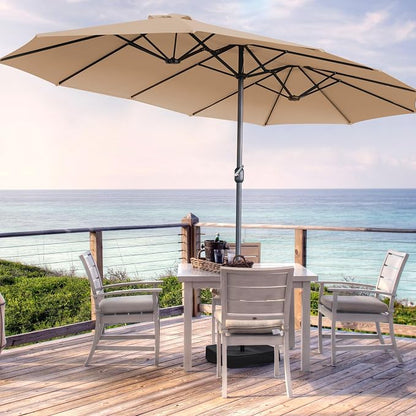 15ft Double Sided Patio Umbrella Replacement Canopy,12 Ribs Umbrella Replacement Top Cover,Frame NOT Included