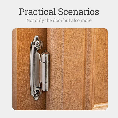 Steel Cabinet Cabinet Hinges (4 Pcs) Come with Screwdriver for recessed Kitchen Cabinet Doors semi-Concealed 1/2 Inch Overlay Cabinet Hinges Door Hinge