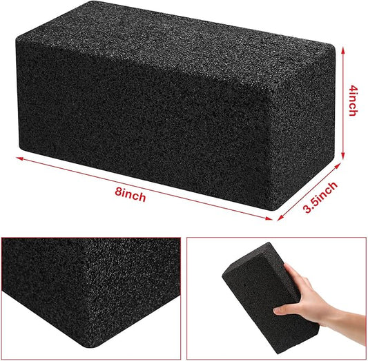 10 Pieces Commercial Grade Grill Cleaning Brick Bulk Heavy Duty Pumice Stone Brick Cleaning Grill Stone Reusable for Home Restaurant Griddles, Flat Top and BBQ Grates Outdoor Cleans(Black)
