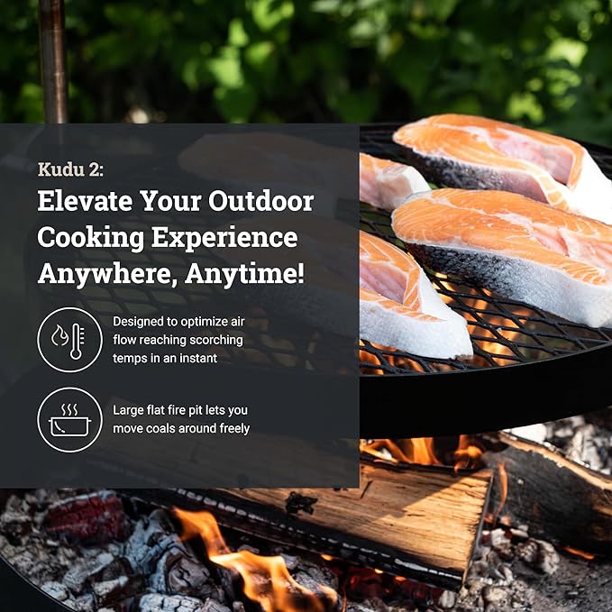 KUDU Grill - Open Fire BBQ Grilling System, Portable Charcoal Grills