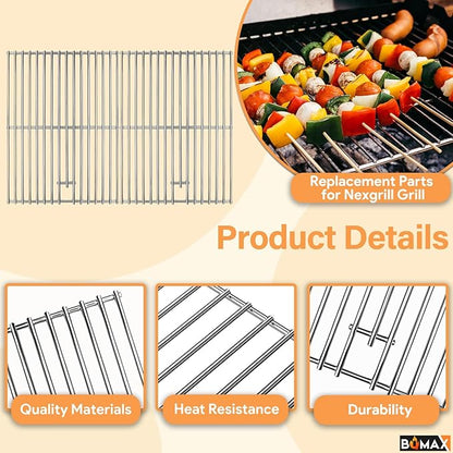 BQMAX Grill Replacement Parts for Nexgrill 5 Burner 720-0888S, Grill Grate, Burner and Heat Plates for Nexgrill Replacement Parts 720-0888S, Grill Parts for Nexgrill 720-0888S Replacement Parts