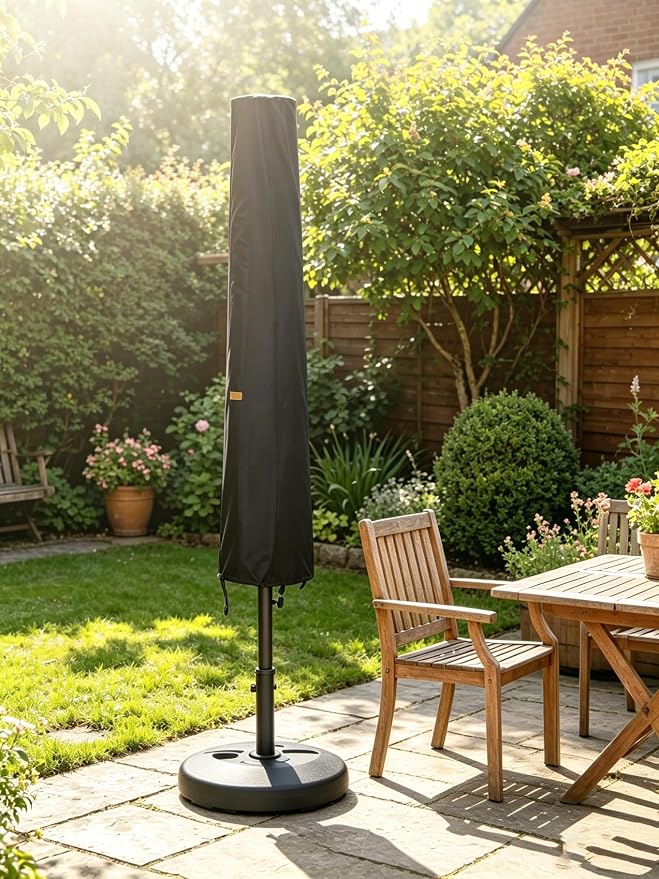 Umbrella Cover for 6ft to 9ft Patio Umbrellas, Waterproof and Durable Market Umbrella Cover with Zipper and Rod