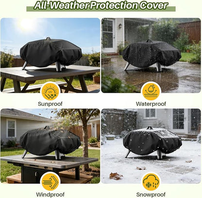 Pizza Oven Cover for Ooni 2 Pro 18" Gas Pizza Oven | Outdoor Accessory Fits 18" Gas Propane Powered Pizza Ovens, Weatherproof Waterproof 600D Heavy Duty Protective Cover