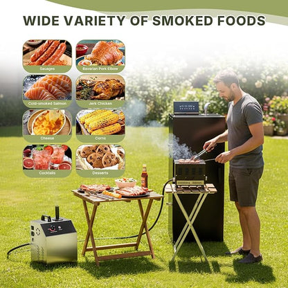 HAKKA Outdoor Smoke Generator, Commercial Electric Cold Smoke Generator for Pellet Smoker 110V 89W Fit Any Grill for Camping Backyard BBQ