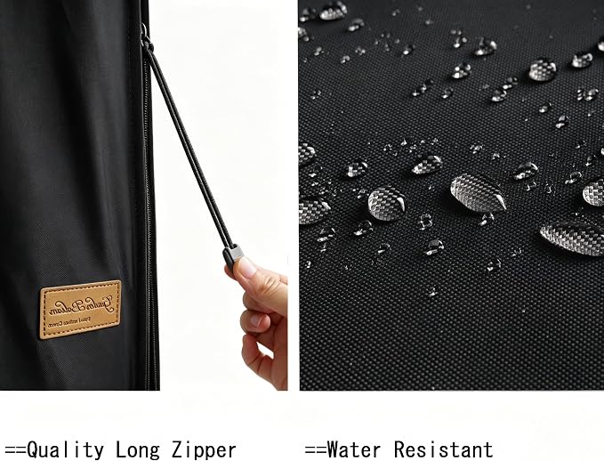 Patio Umbrella Cover for 12FT to 14FT Offset Umbrella, Water Resistant, Curved Cantilever and Straight Pole Parasol Outdoor Umbrellas Cover with Zipper and Rod