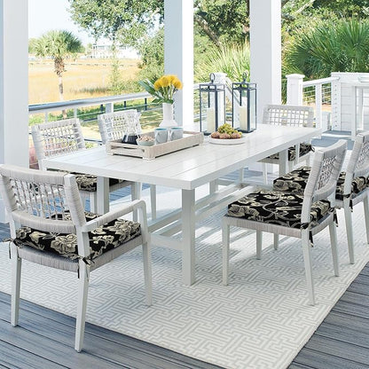 DYTXIII Set of 4 Outdoor Chair Cushions, Water Resistant 18.5"x16"x2" Square Seat Cushion for Patio Dining Chairs, High-Density Replacement Pads for Indoor Outdoor Furniture - Vines Black