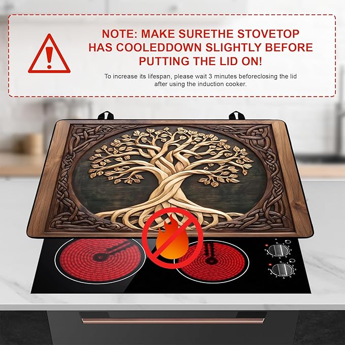 Tree of Life Stove Top Cover Retro Flower Gas Stove Top Cover for Home Decoration Kitchen Pad Non-Stick Washable Cooktop Covers Countertop Protector Keep Stove Clean 28"x20"