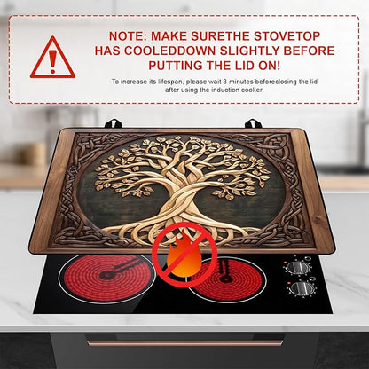 Tree of Life Stove Top Cover Retro Flower Gas Stove Top Cover for Home Decoration Kitchen Pad Non-Stick Washable Cooktop Covers Countertop Protector Keep Stove Clean 28"x20"