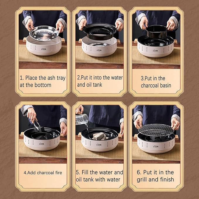 Portable Charcoal Grill, 12 Inch Mini BBQ Grill Multipurpose Outdoor Charcoal Grill Stove Tabletop Barbecue Grill for Camping RV Picnic Backyard (Grill)