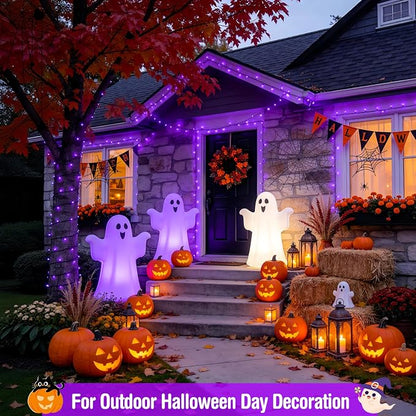 JMEXSUSS 400 LED Purple Halloween Lights Outdoor Plug in | 132ft Halloween String Lights with Remote, Green Wire Purple Christmas Lights for Christmas Halloween Decorations